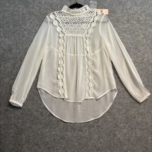Nanette Lepore White Lace Blouse